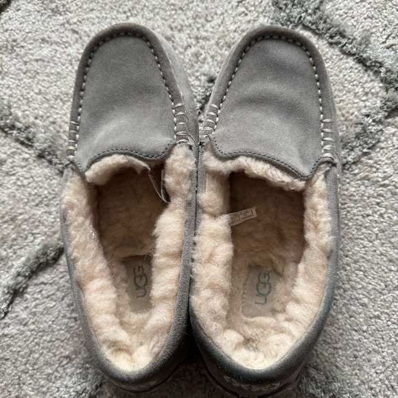 UGG Ansley Slipper gray leather suede sheep fur wool lined 6 - Picture 3 of 12